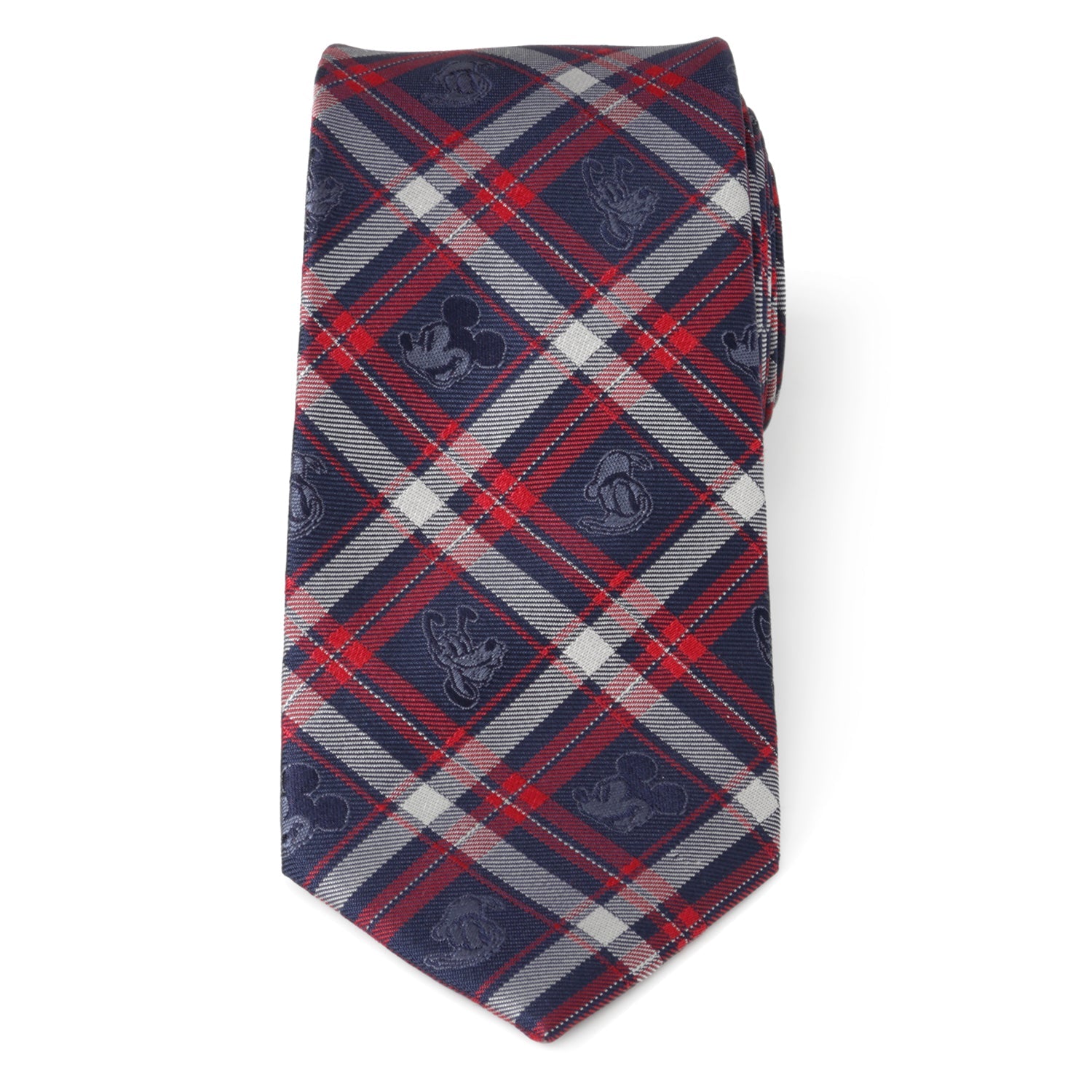 Disney Mickey Mouse Navy Plaid Men's Tie with Classic Characters - Image 3
