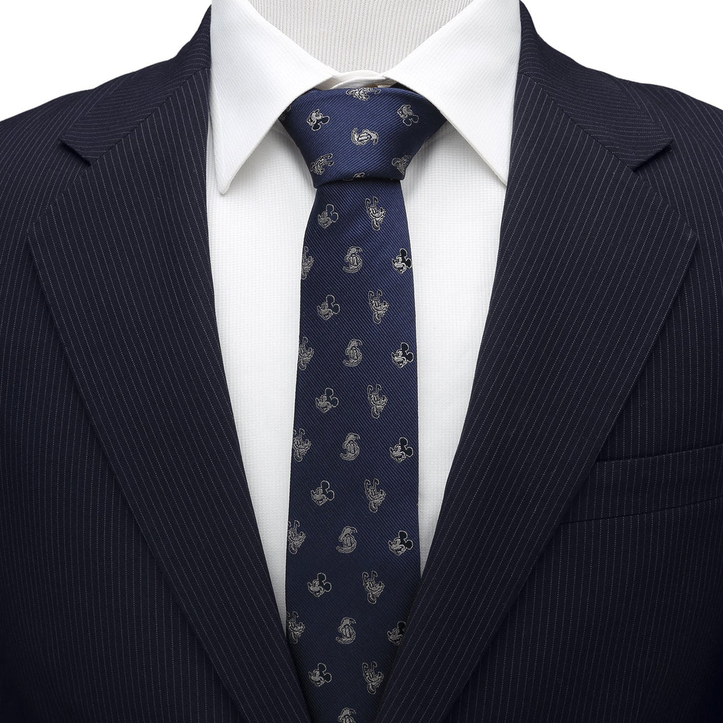 Disney Mickey and Friends Blue Silk Necktie for Men