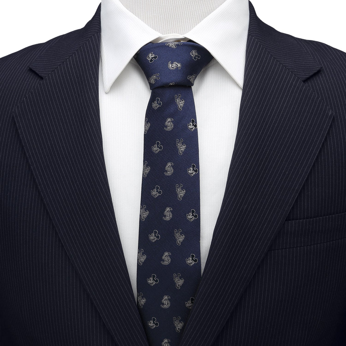 Disney Mickey and Friends Blue Silk Necktie for Men