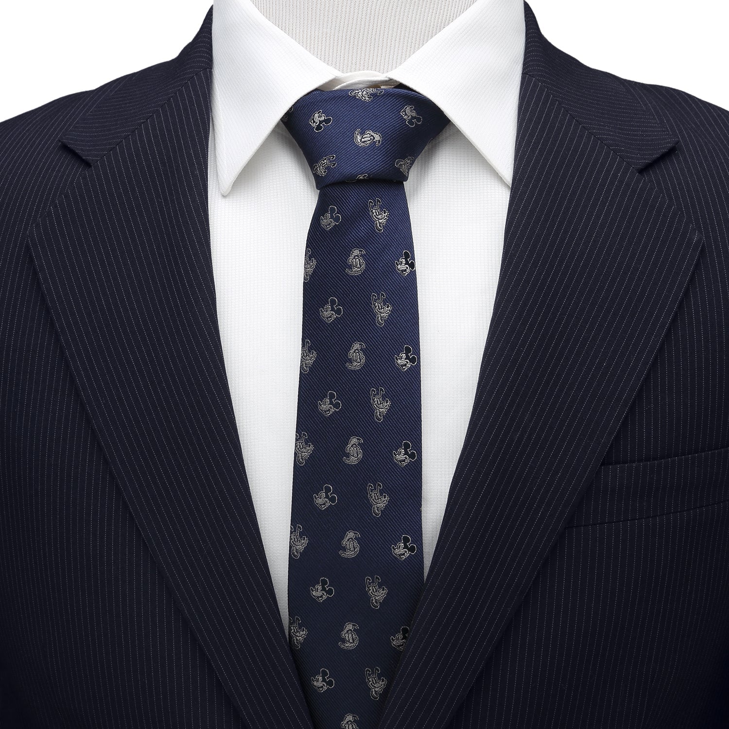 Disney Mickey and Friends Blue Silk Necktie for Men