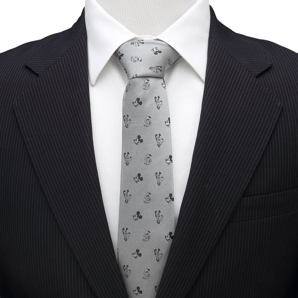 Disney Mickey and Friends Gray Silk Men's Necktie - Image 2