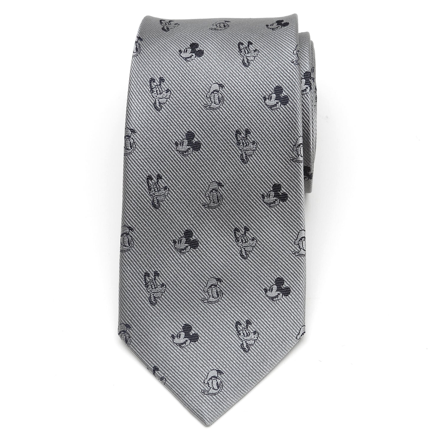 Disney Mickey and Friends Gray Silk Men's Necktie - Image 3