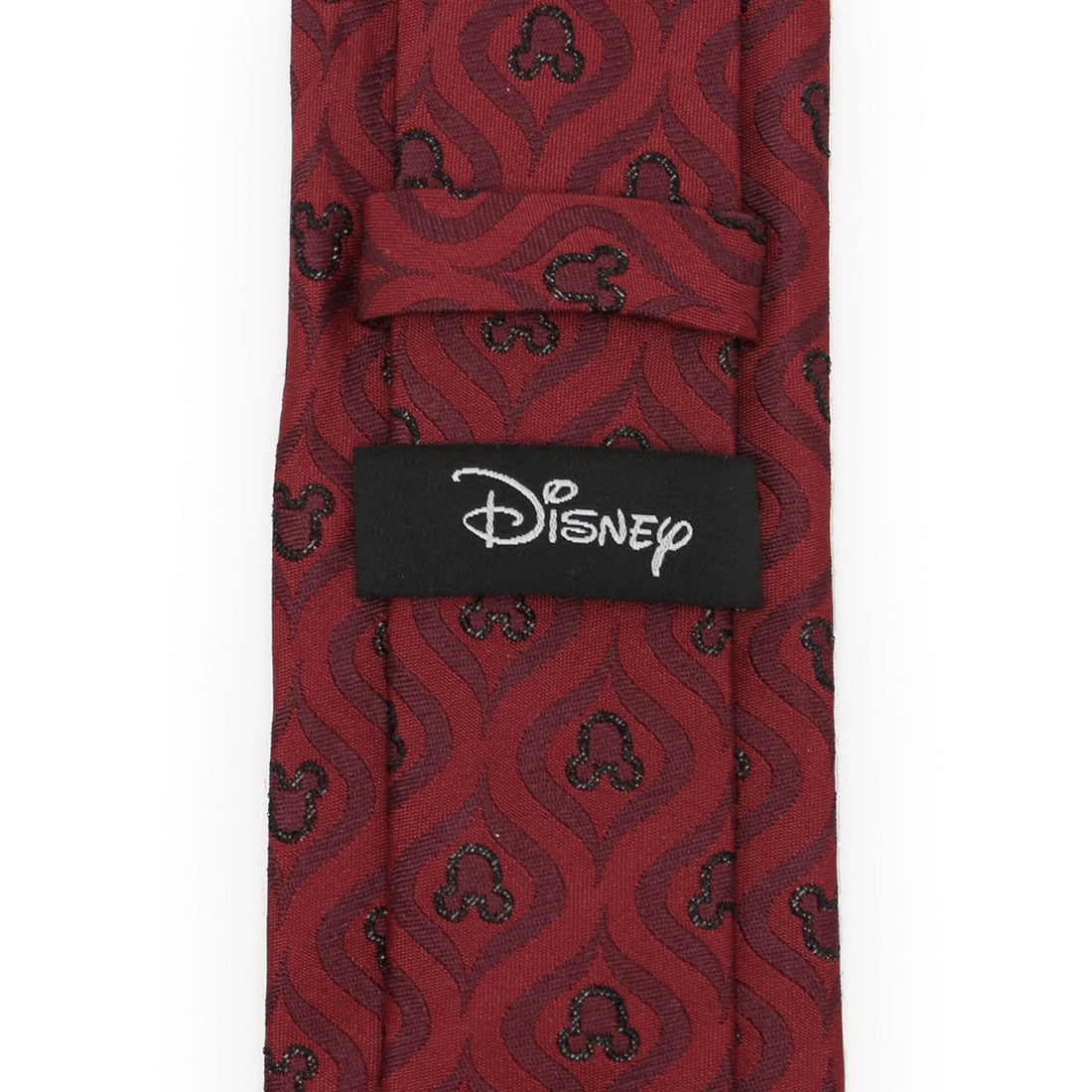 Disney Mickey Mouse Holiday Red and Black Geometric Silk Tie - Image 4