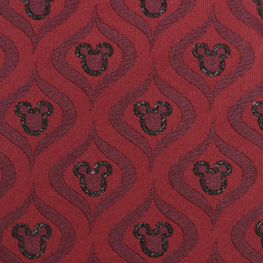 Disney Mickey Mouse Holiday Red and Black Geometric Silk Tie - Image 5
