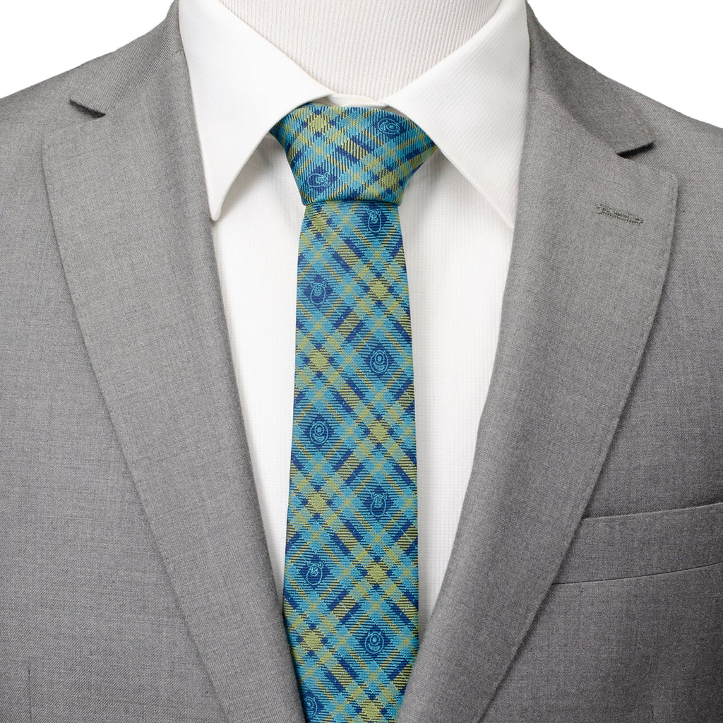 Monsters Inc. Plaid Blue and Green Character Tie - Image 2