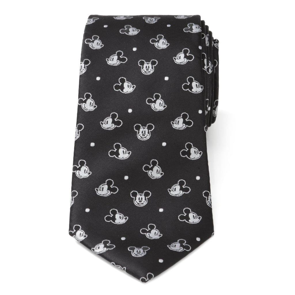 Disney Mickey Mouse Black and White Dot Print Men's Necktie - Image 3