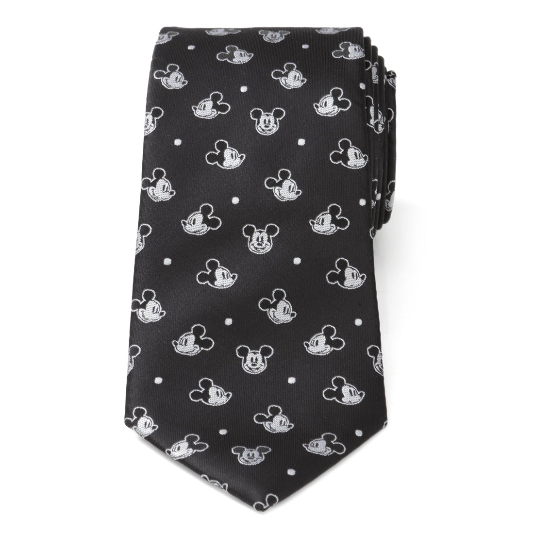 Disney Mickey Mouse Black and White Dot Print Men's Necktie - Image 3