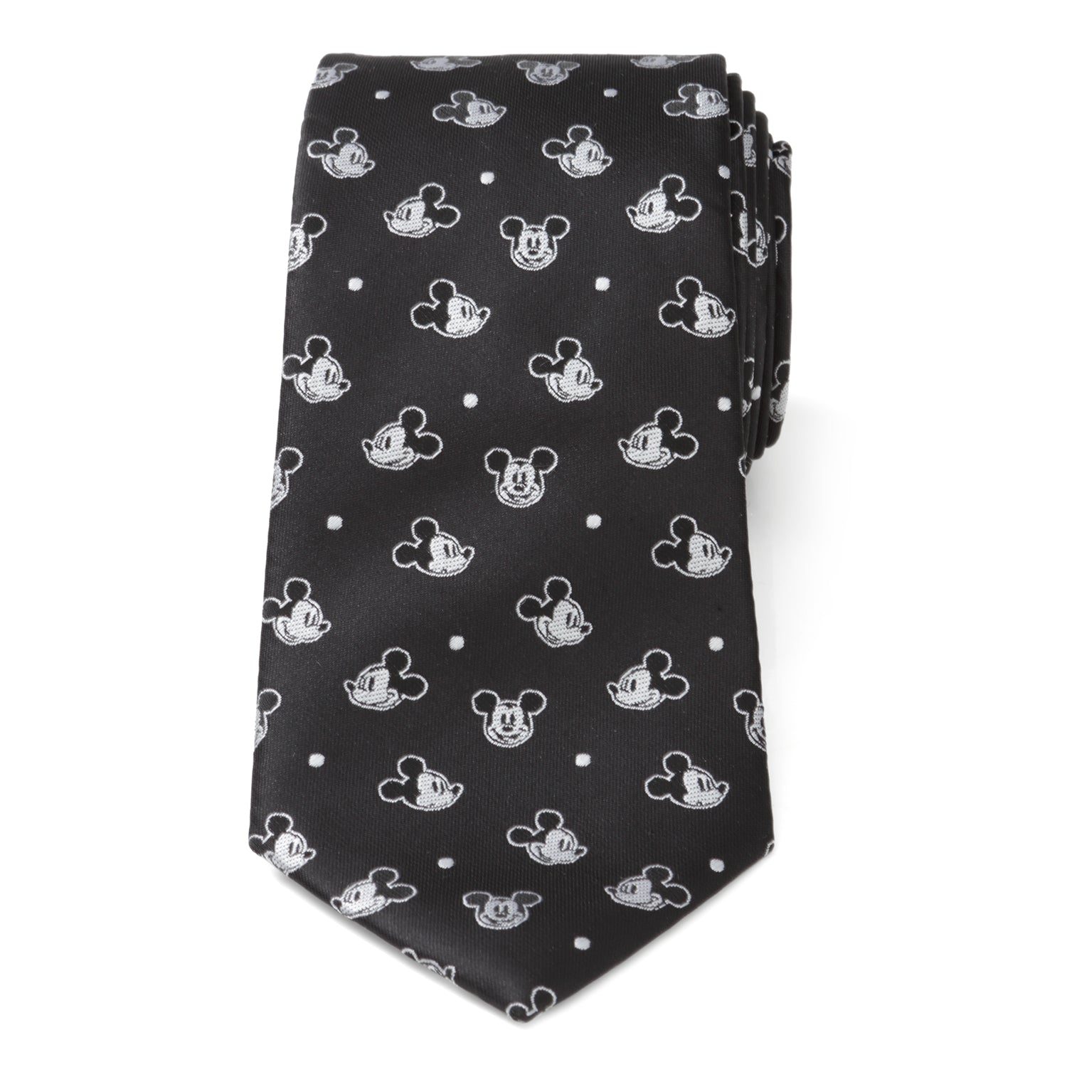 Disney Mickey Mouse Black and White Dot Print Men's Necktie - Image 3