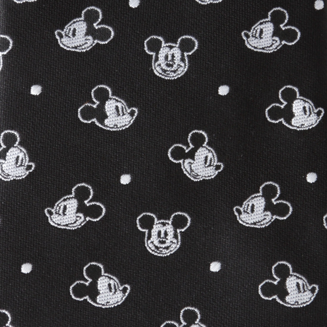 Disney Mickey Mouse Black and White Dot Print Men's Necktie - Image 4