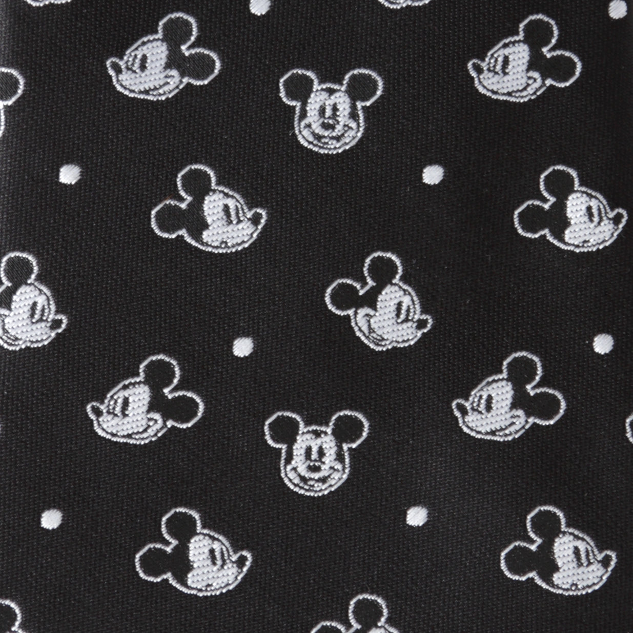 Disney Mickey Mouse Black and White Dot Print Men's Necktie - Image 4