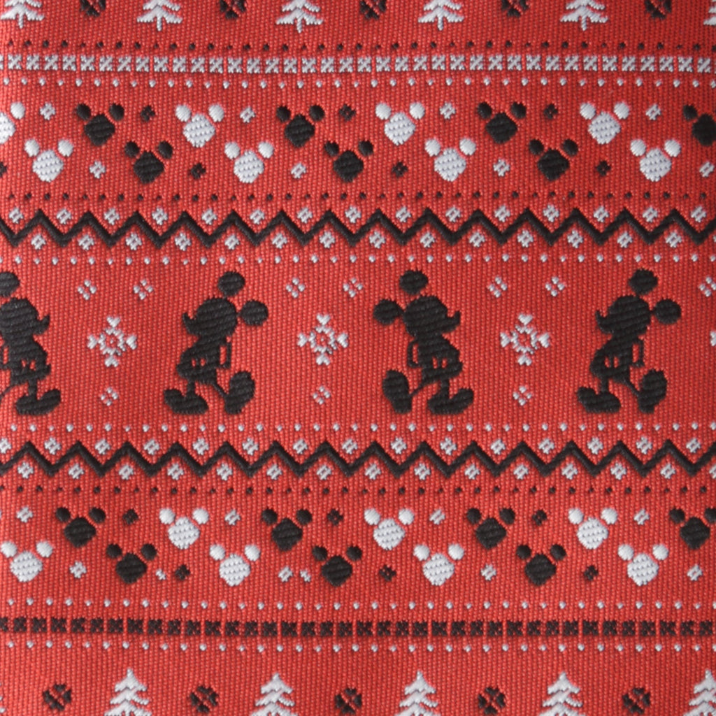 Disney Mickey Mouse Fair Isle Red Christmas Tie for Men - Image 4