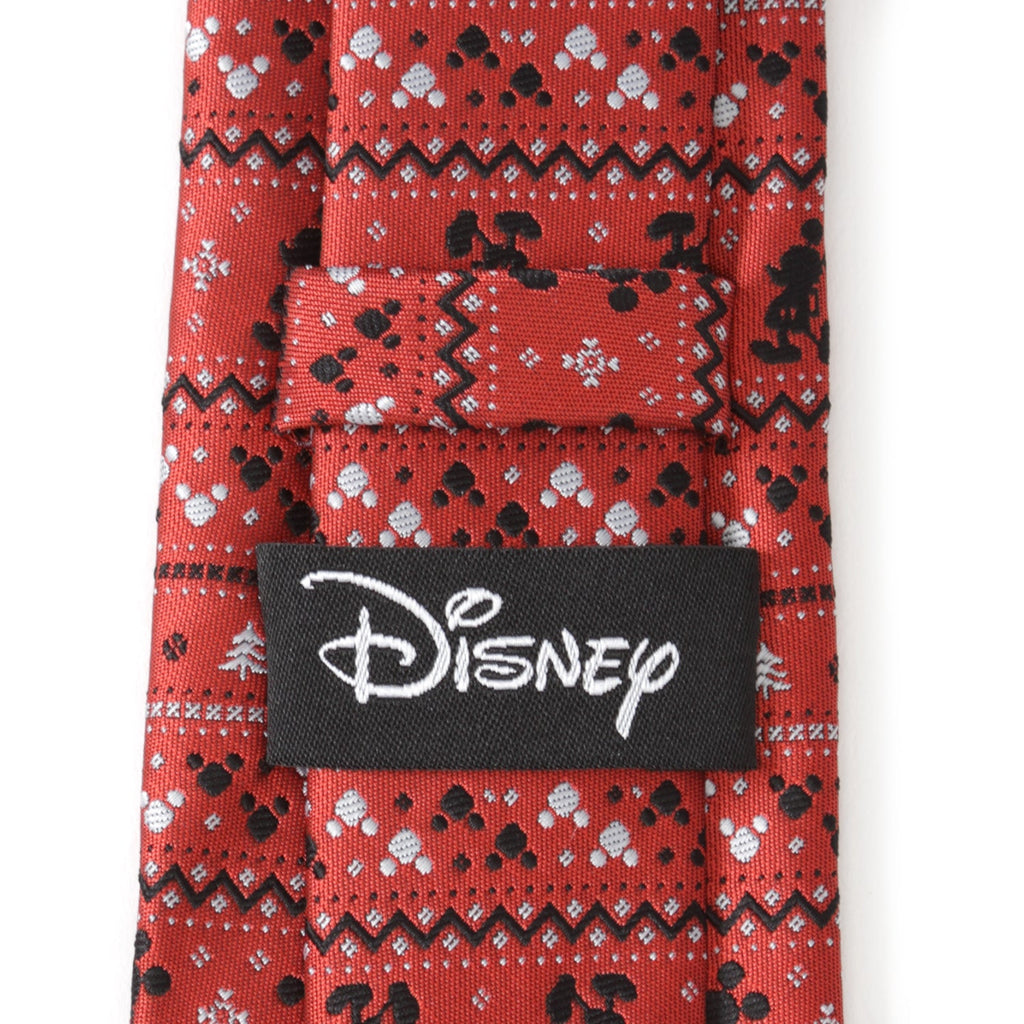 Disney Mickey Mouse Fair Isle Red Christmas Tie for Men - Image 5