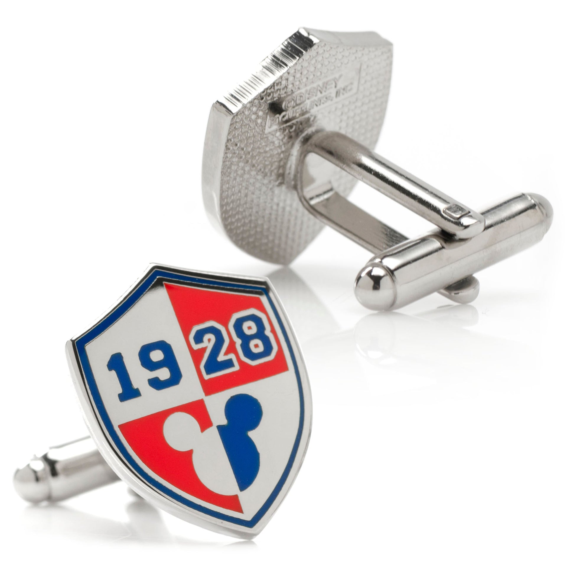 Disney Mickey Mouse 1928 Shield Cufflinks in Red White and Blue - Image 2