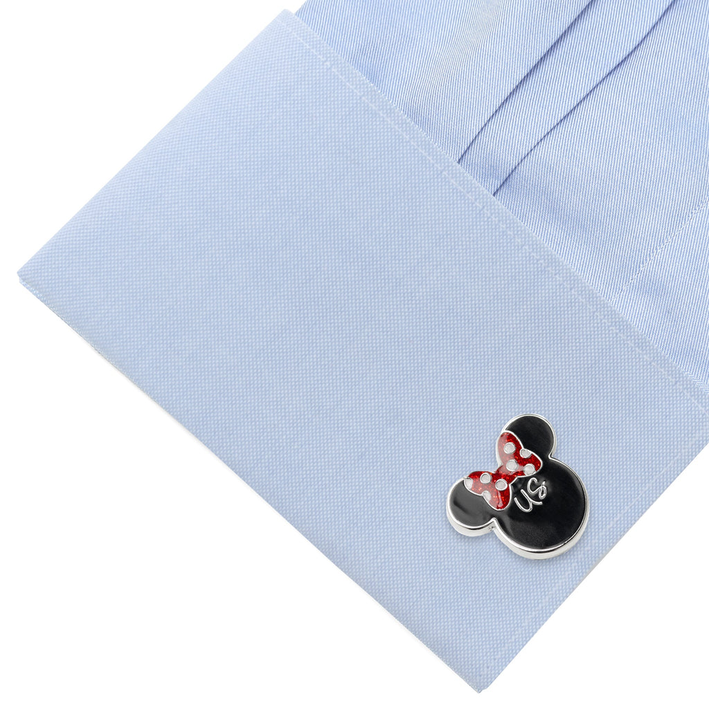 Disney Mickey and Minnie Mouse I Love Us Red Enamel Cufflinks - Image 4