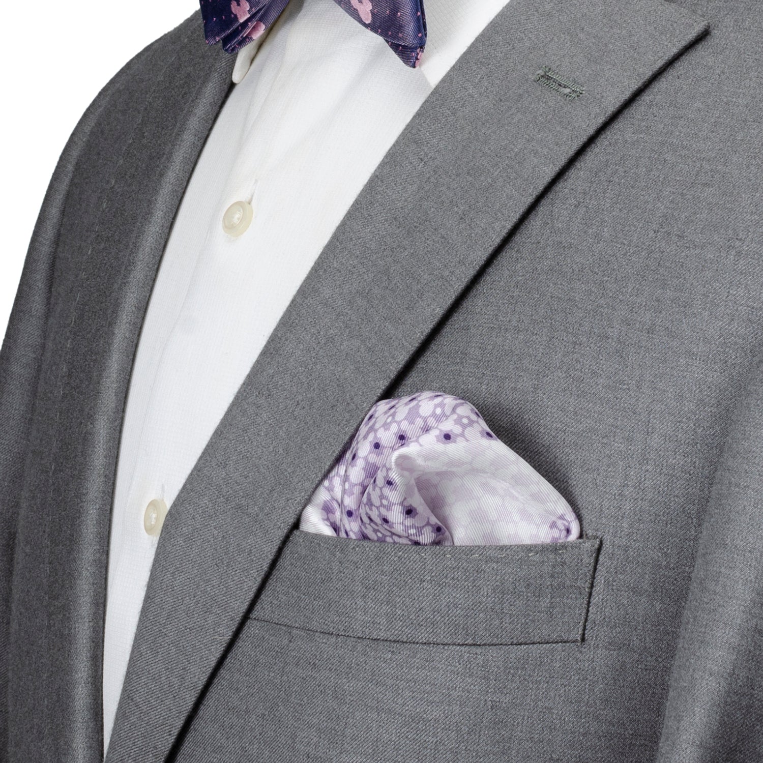 Disney Mickey Mouse Lavender 4 Square Silk Pocket Square - Image 2