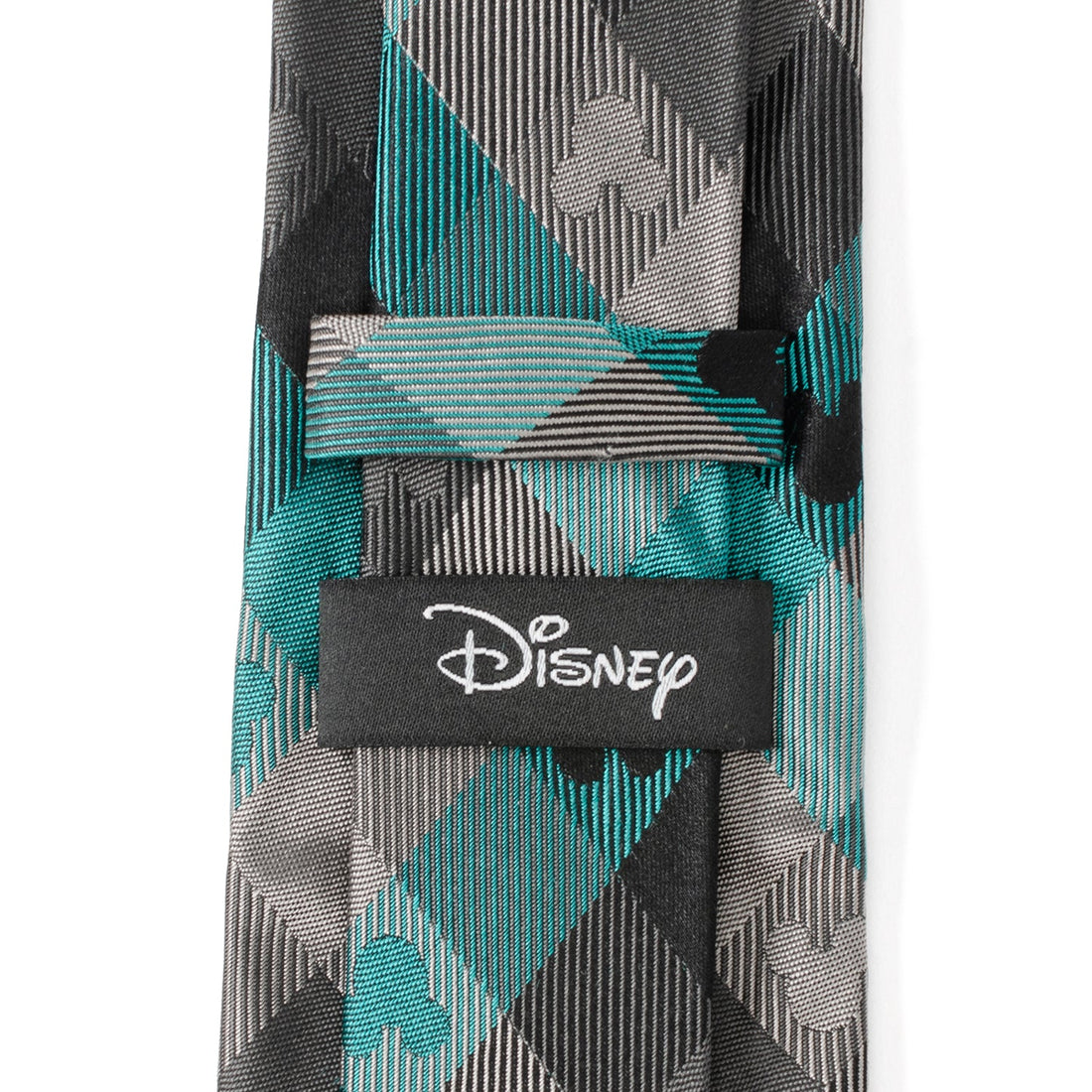 Disney Mickey Mouse Teal Plaid Silk Necktie - Image 5