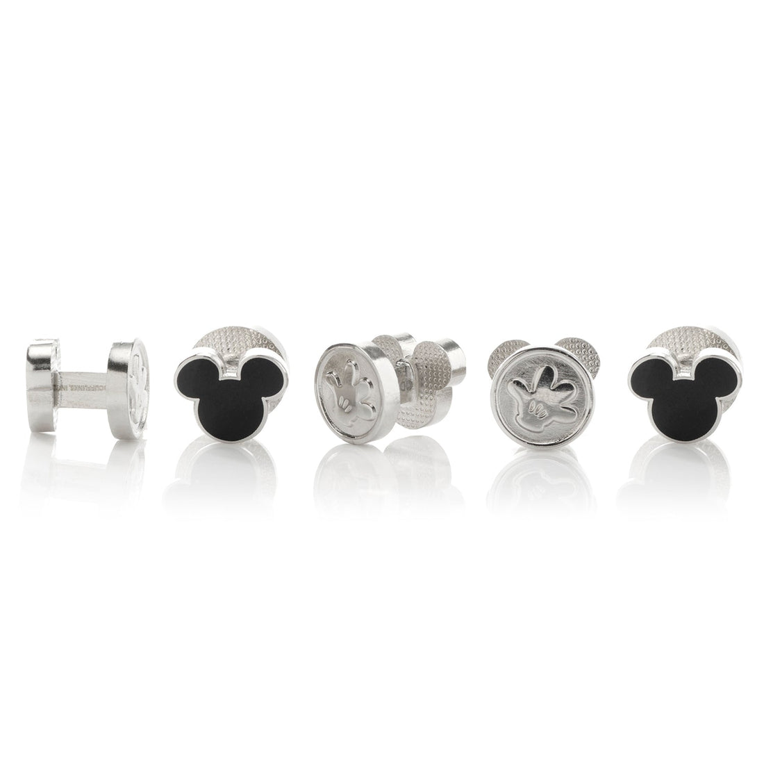 Disney Mickey Mouse Icon Black Enamel Silver-Tone Stud Set - Image 3