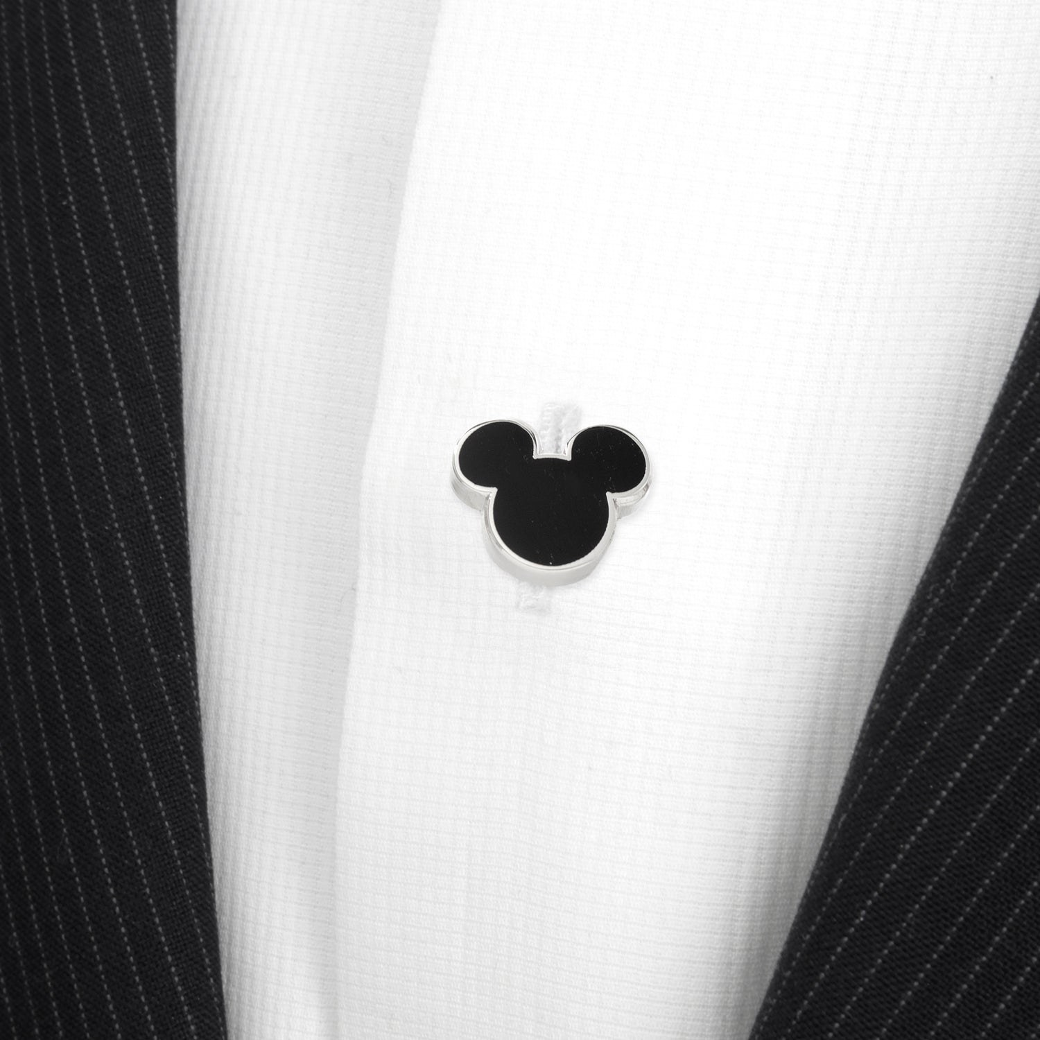 Disney Mickey Mouse Head Stud Set in Silver and Black Enamel - Image 4