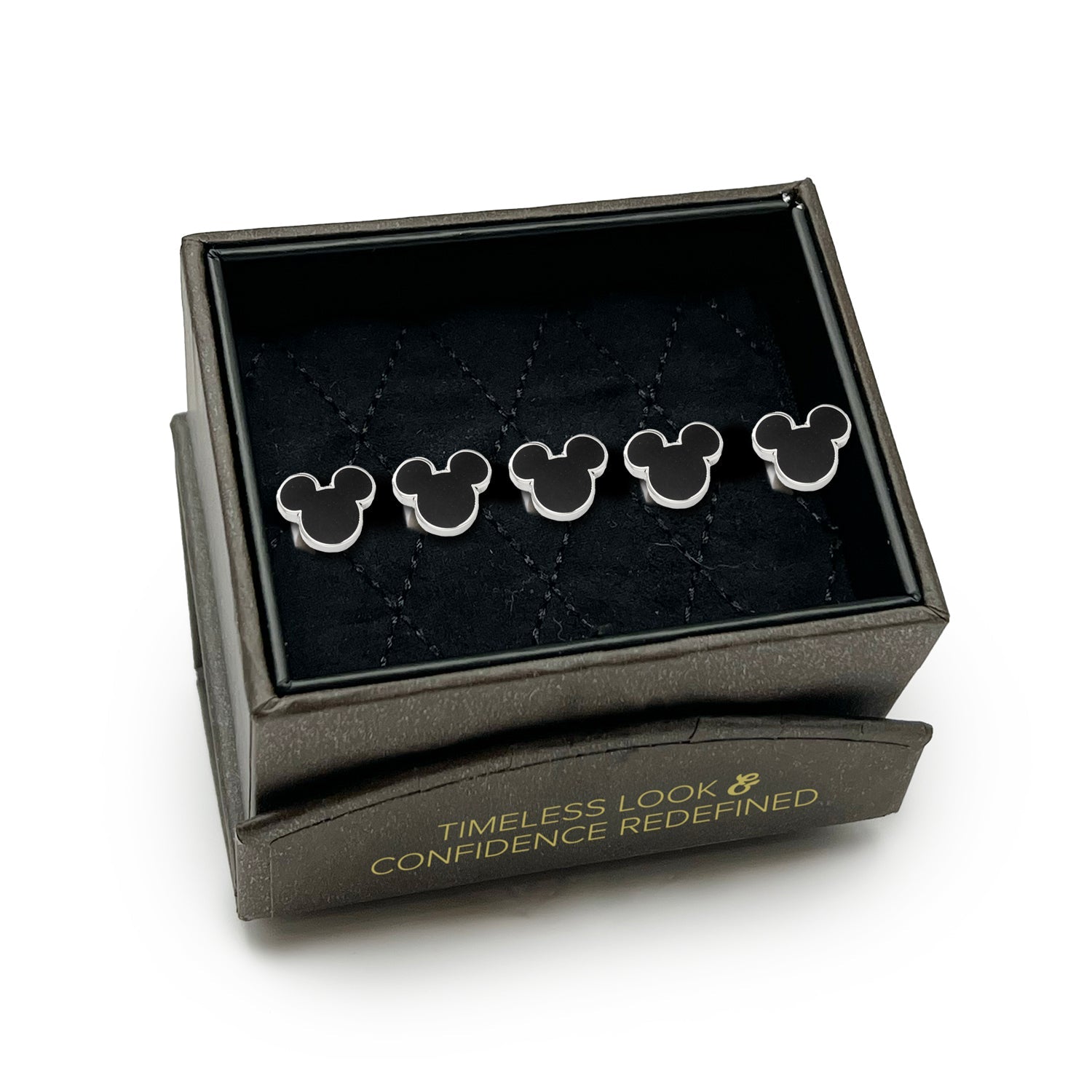 Disney Mickey Mouse Head Stud Set in Silver and Black Enamel - Image 5