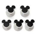 Set of five Disney Mickey Mouse head shaped button studs in silver and black enamel