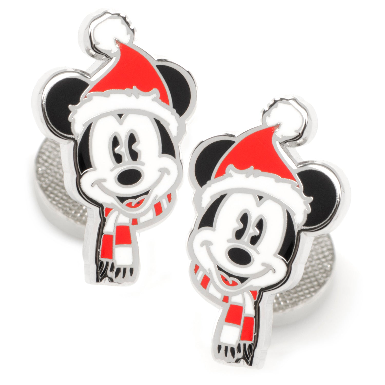 Mickey Mouse Holiday Hat Silver Plated Cufflinks - Image 2