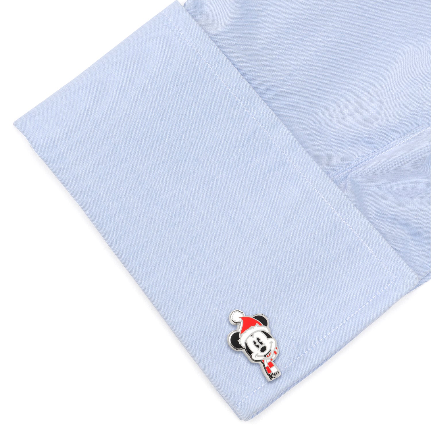 Mickey Mouse Holiday Hat Silver Plated Cufflinks - Image 3