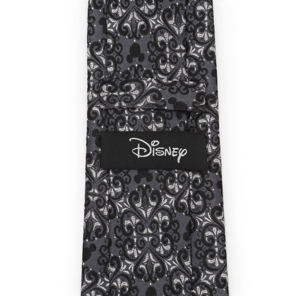 Disney Mickey Mouse Damask Tile Silk Tie in Gray and Silver - Image 5