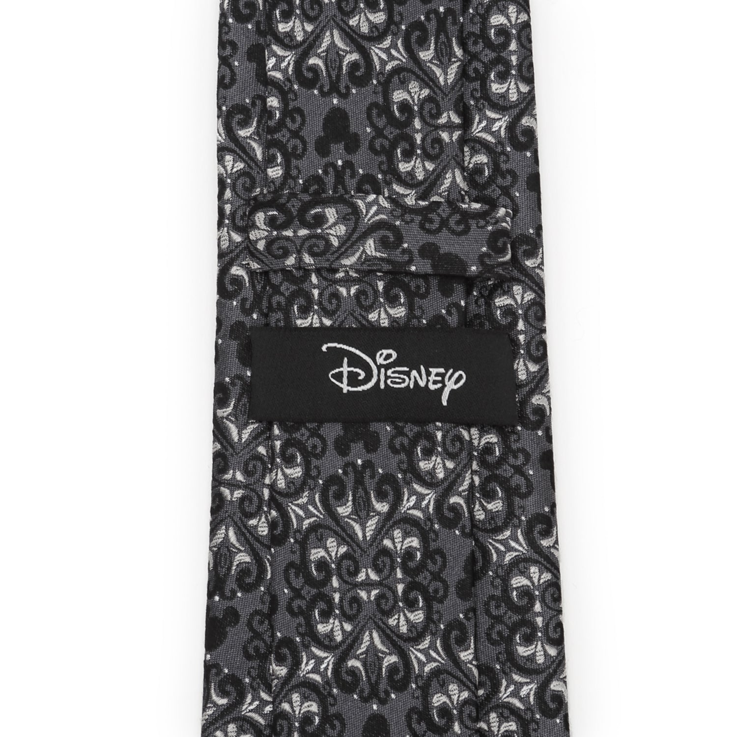 Disney Mickey Mouse Damask Tile Silk Tie in Gray and Silver - Image 5