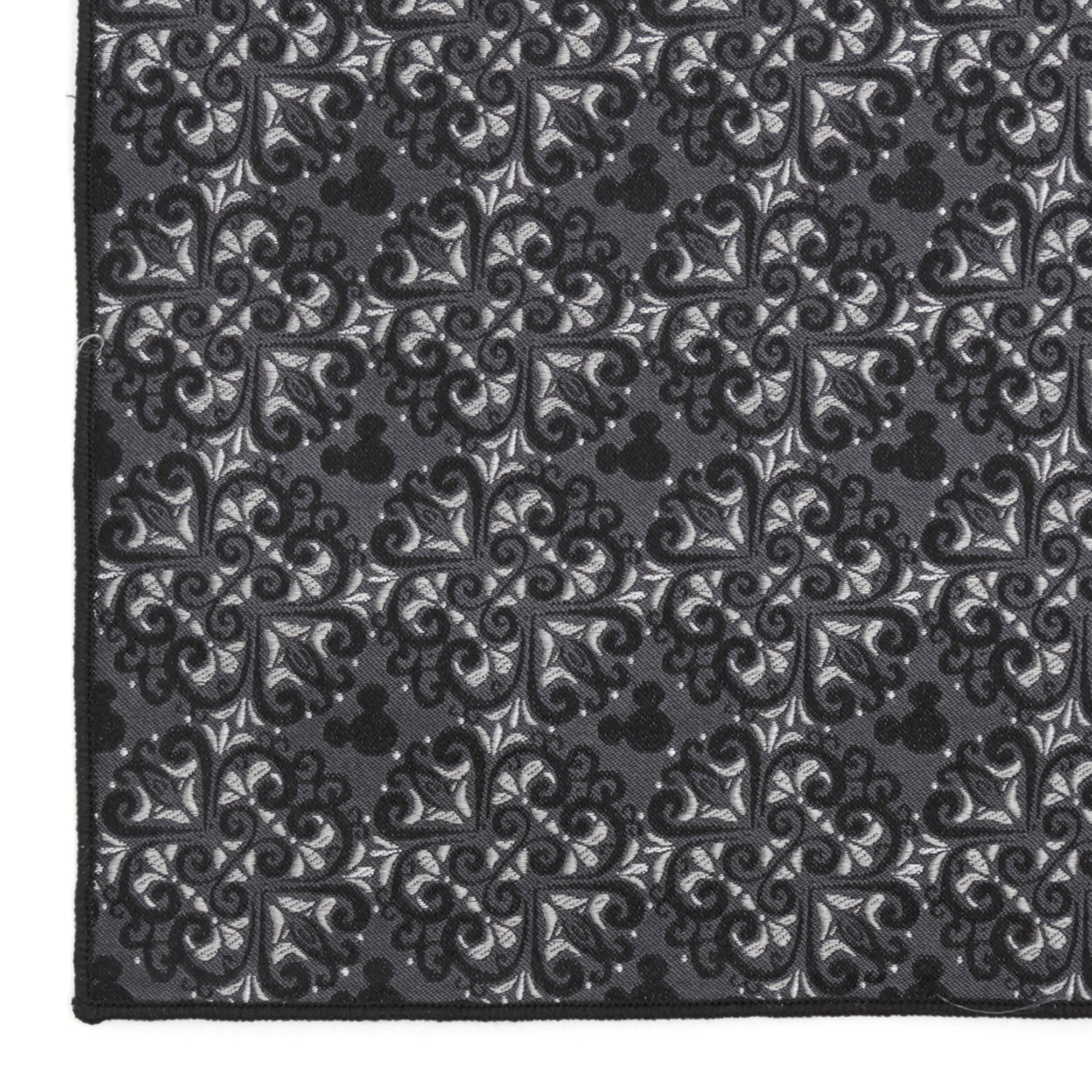 Disney Mickey Mouse Damask Tile Pocket Square in Slate and Silver - Image 3