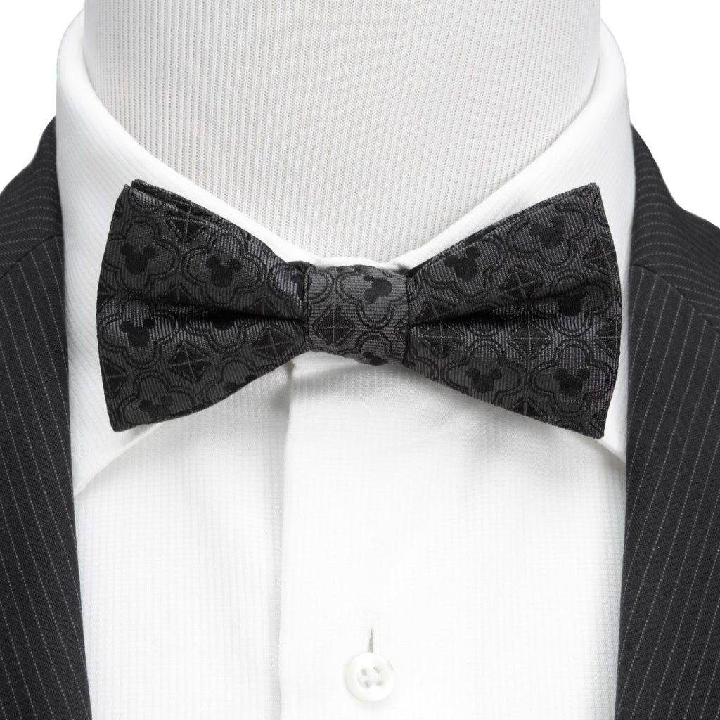 Disney Mickey Mouse Pattern Black Silk Bow Tie - Image 2