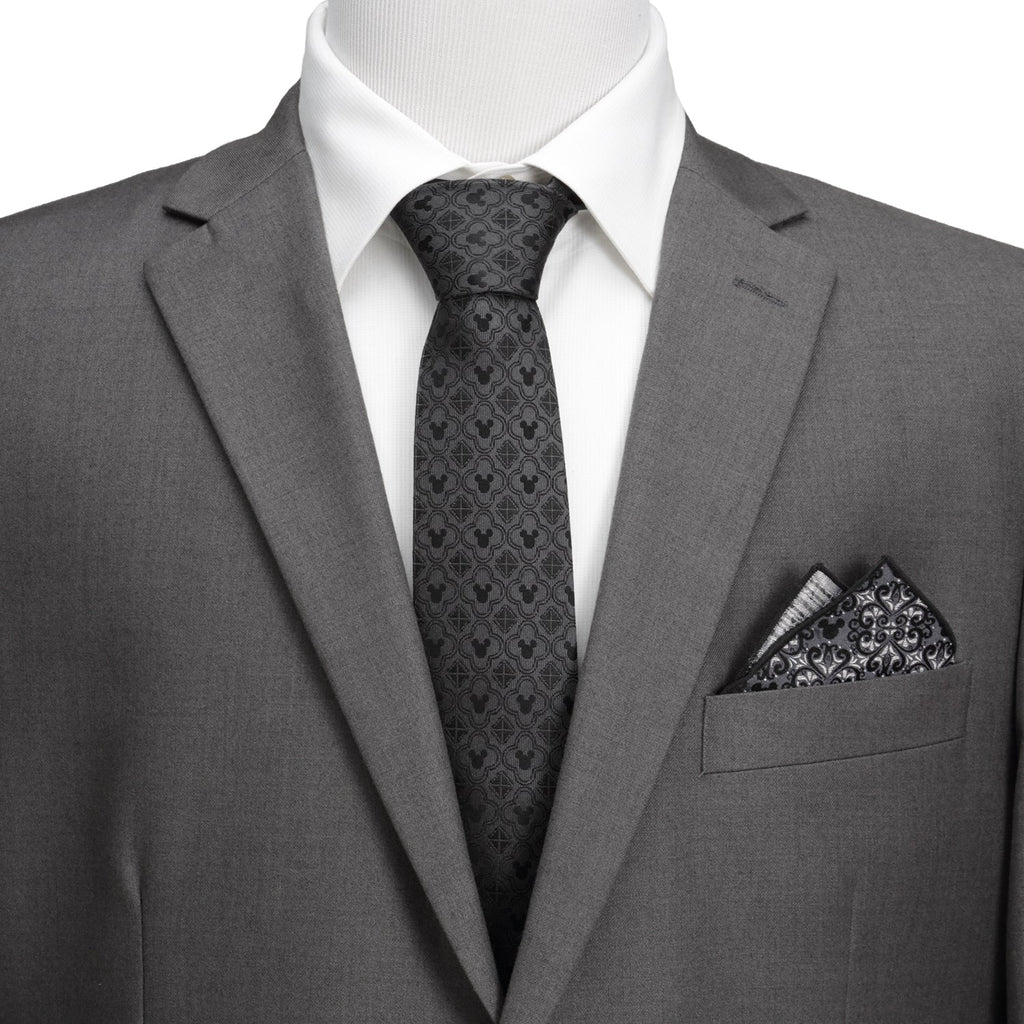Mickey Mouse Pattern Black Silk Men's Necktie - Image 2