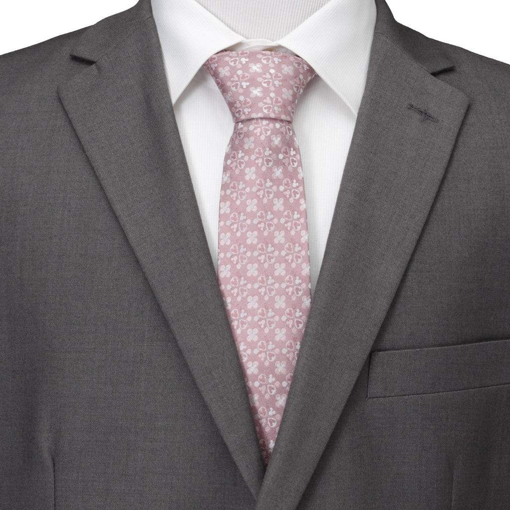 Disney Mickey Mouse Blossom Print Silk Tie in Blush Pink - Image 2