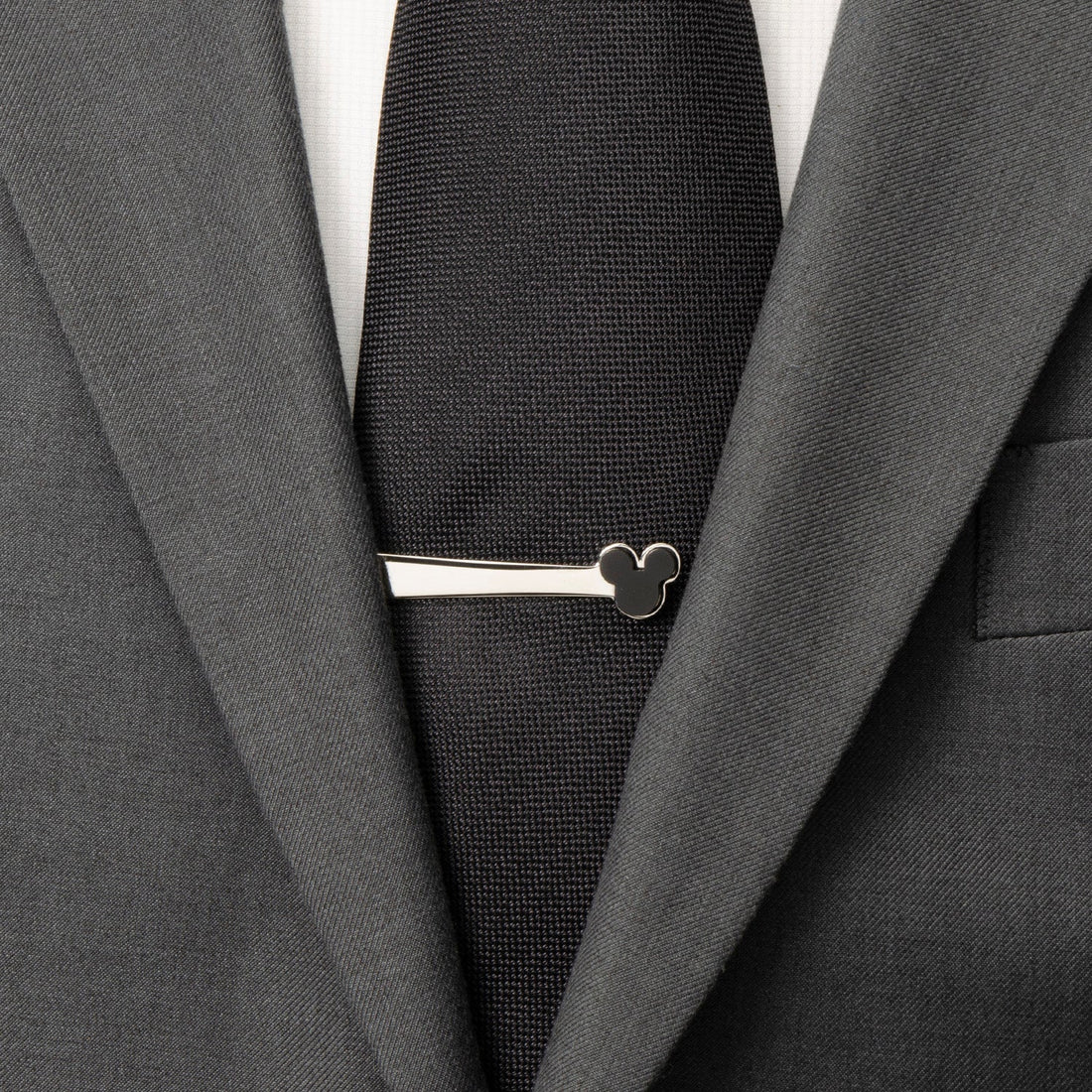 Mickey Mouse Onyx and Stainless Steel Tie Bar for Men - Image 2