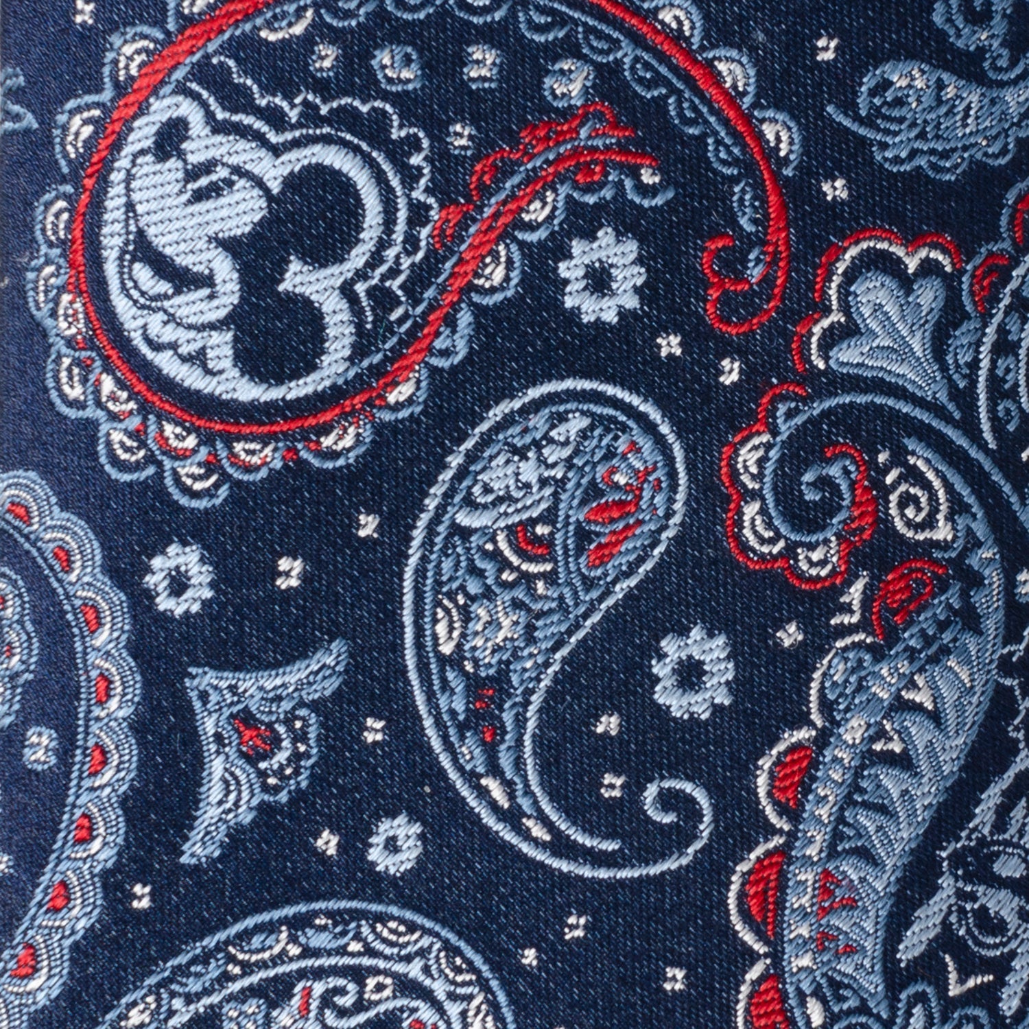 Disney Mickey Mouse Paisley Print Silk Tie in Navy and Blue - Image 4