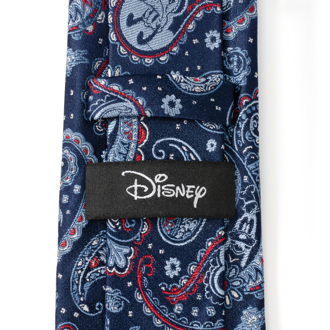 Disney Mickey Mouse Paisley Print Silk Tie in Navy and Blue - Image 5