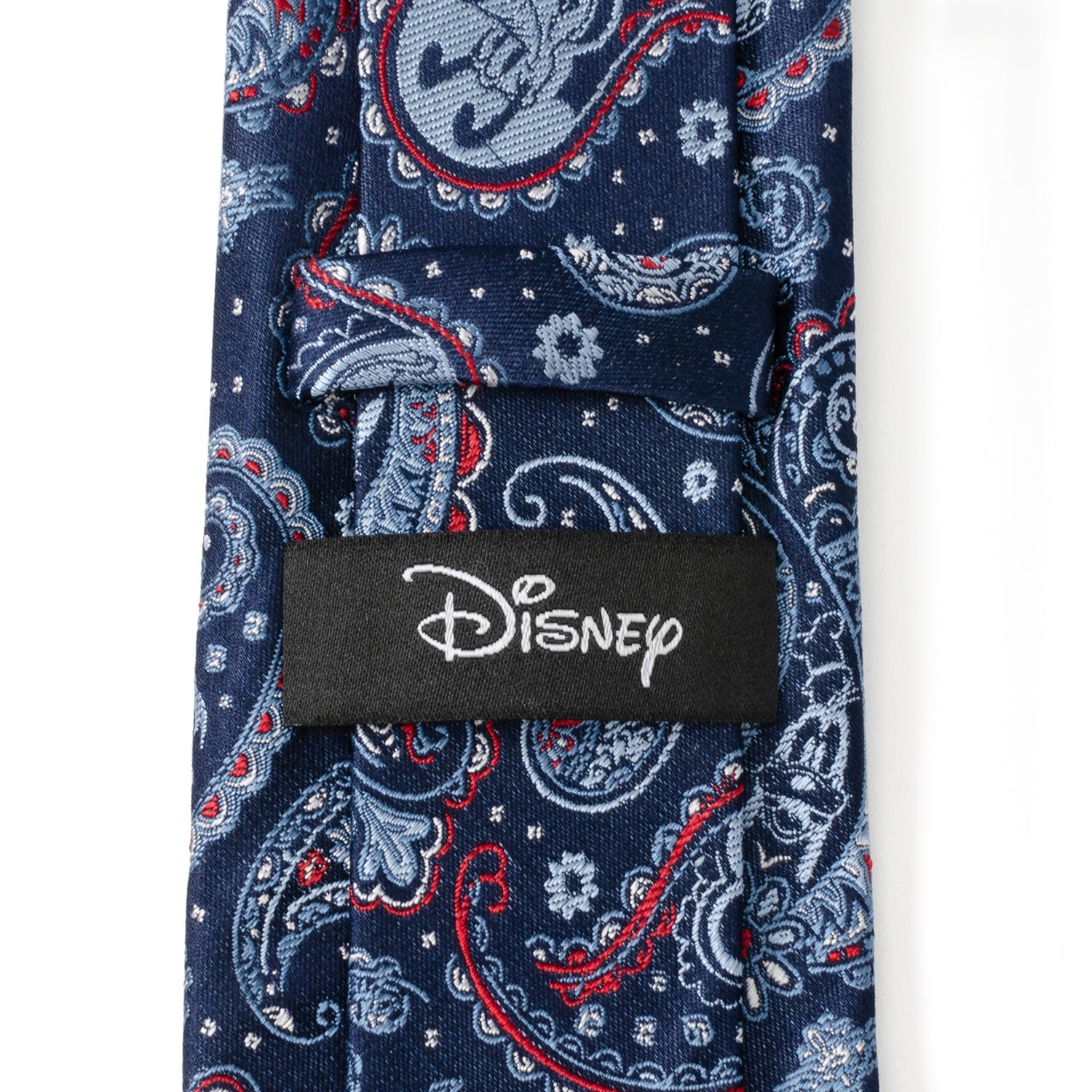 Disney Mickey Mouse Paisley Print Silk Tie in Navy and Blue - Image 5