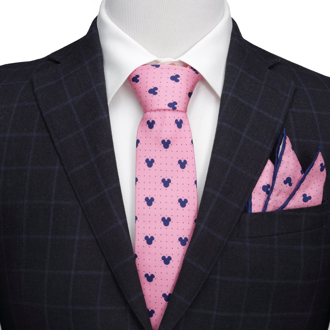 Disney Mickey Mouse Dot Pink Tie and Pocket Square Gift Set - Image 4
