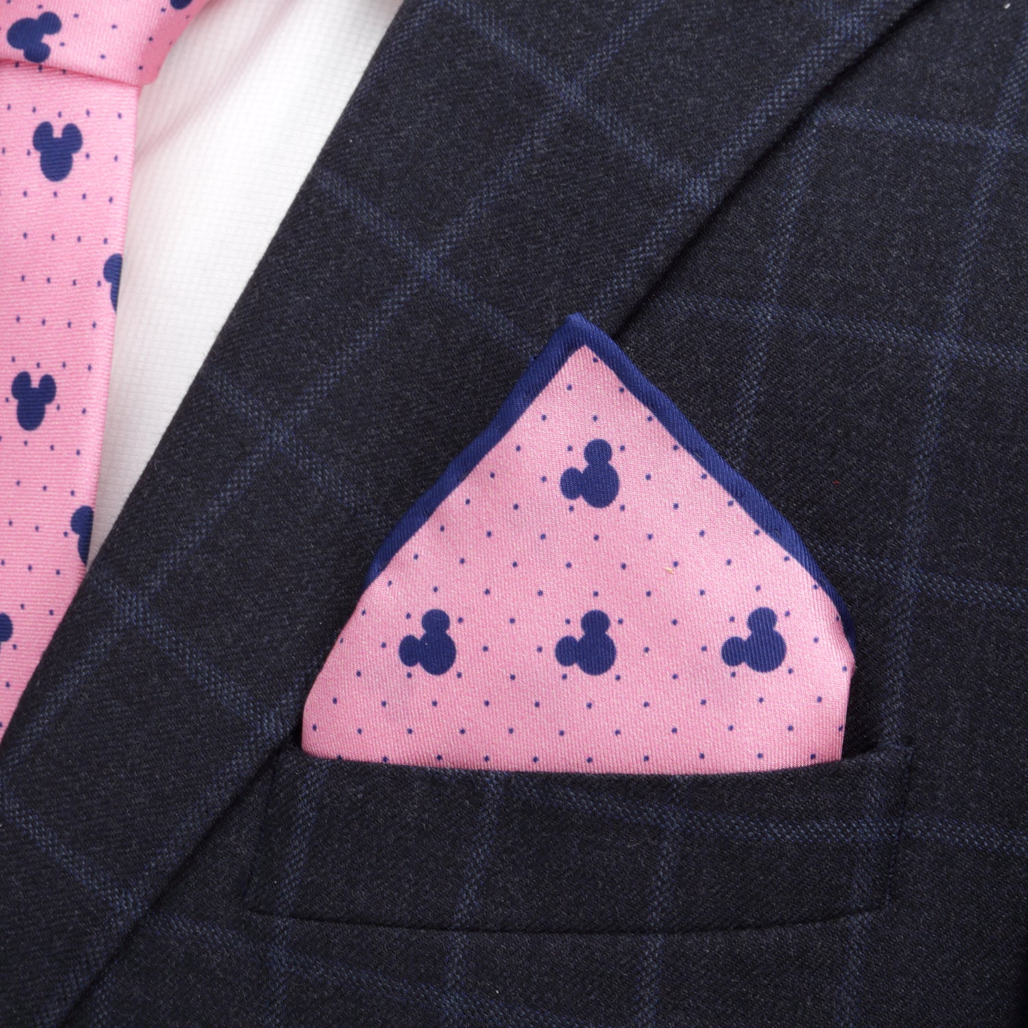 Disney Mickey Mouse Dot Pink Tie and Pocket Square Gift Set - Image 7