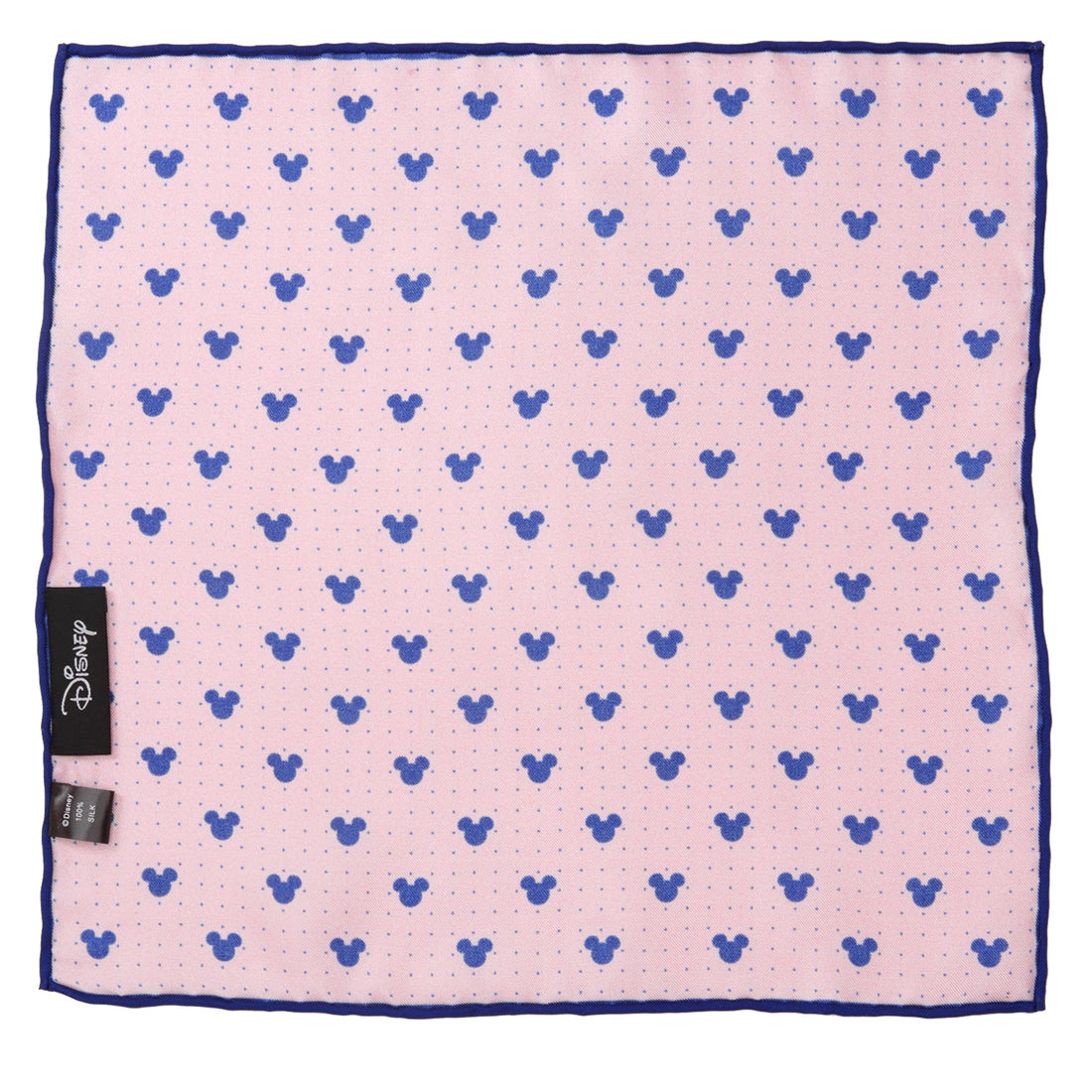 Disney Mickey Mouse Dot Silk Pocket Square in Pink and Navy - Image 2