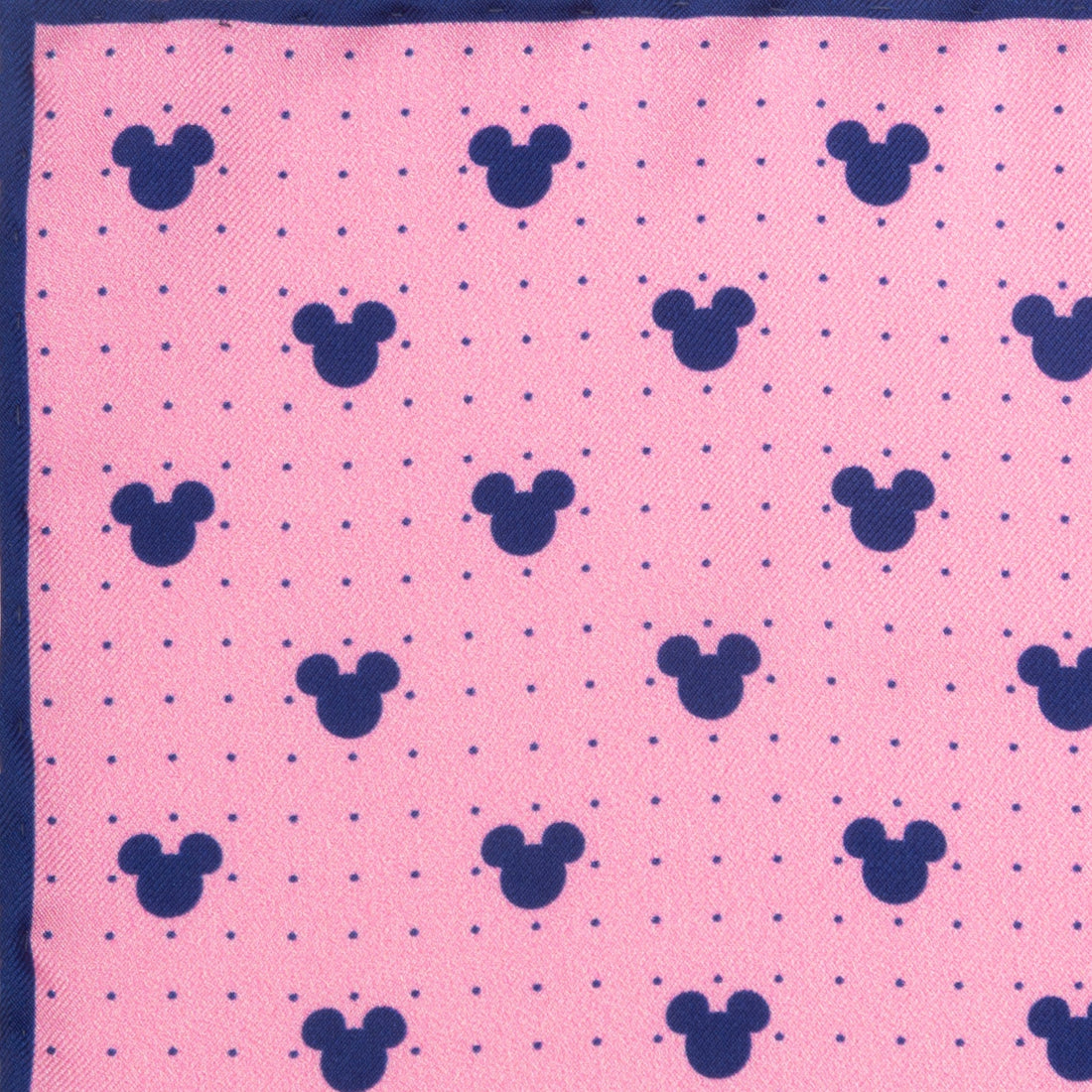 Disney Mickey Mouse Dot Silk Pocket Square in Pink and Navy - Image 5