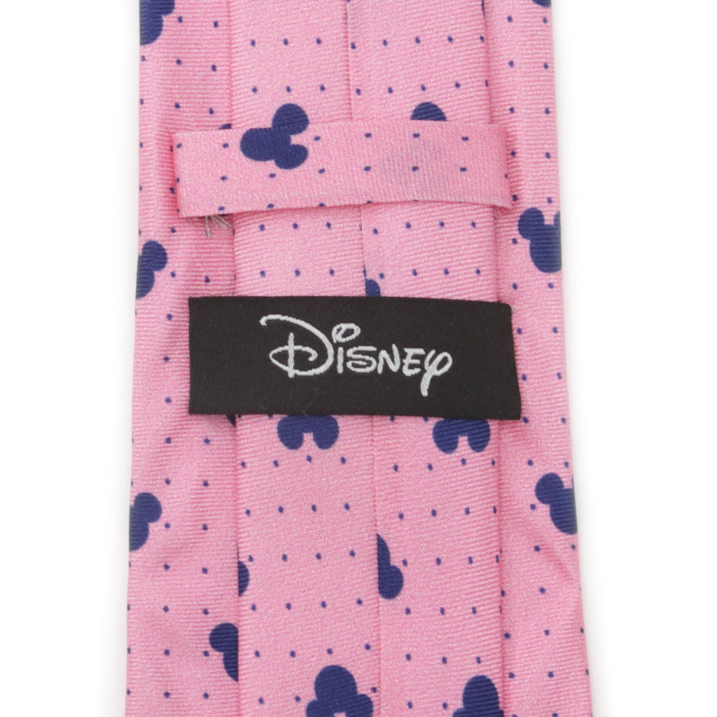Mickey Mouse Dot Print Silk Necktie in Pink and Navy - Image 4