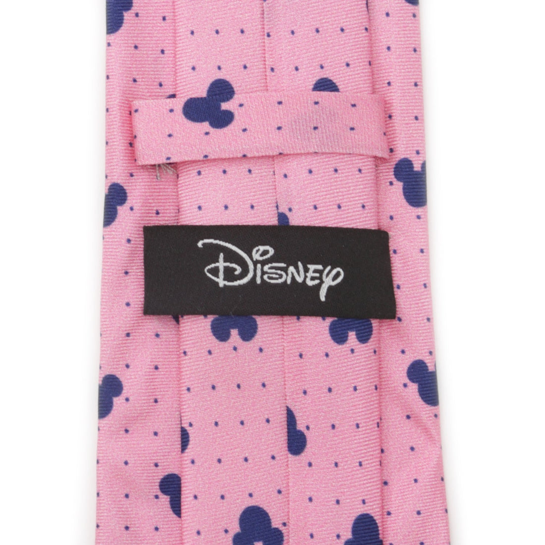 Mickey Mouse Dot Print Silk Necktie in Pink and Navy - Image 4