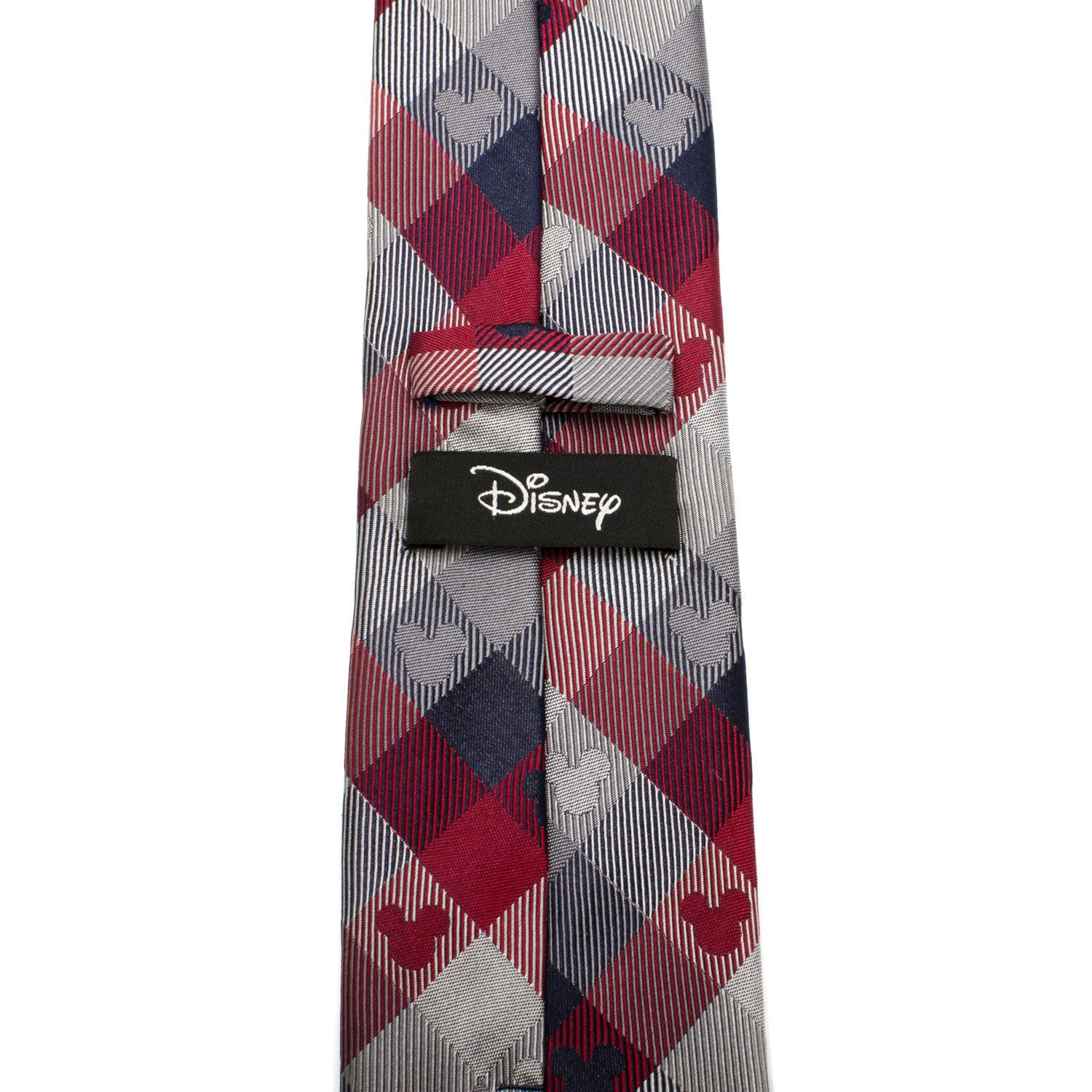 Disney Mickey Mouse Plaid Tie in Red and Blue - Image 4