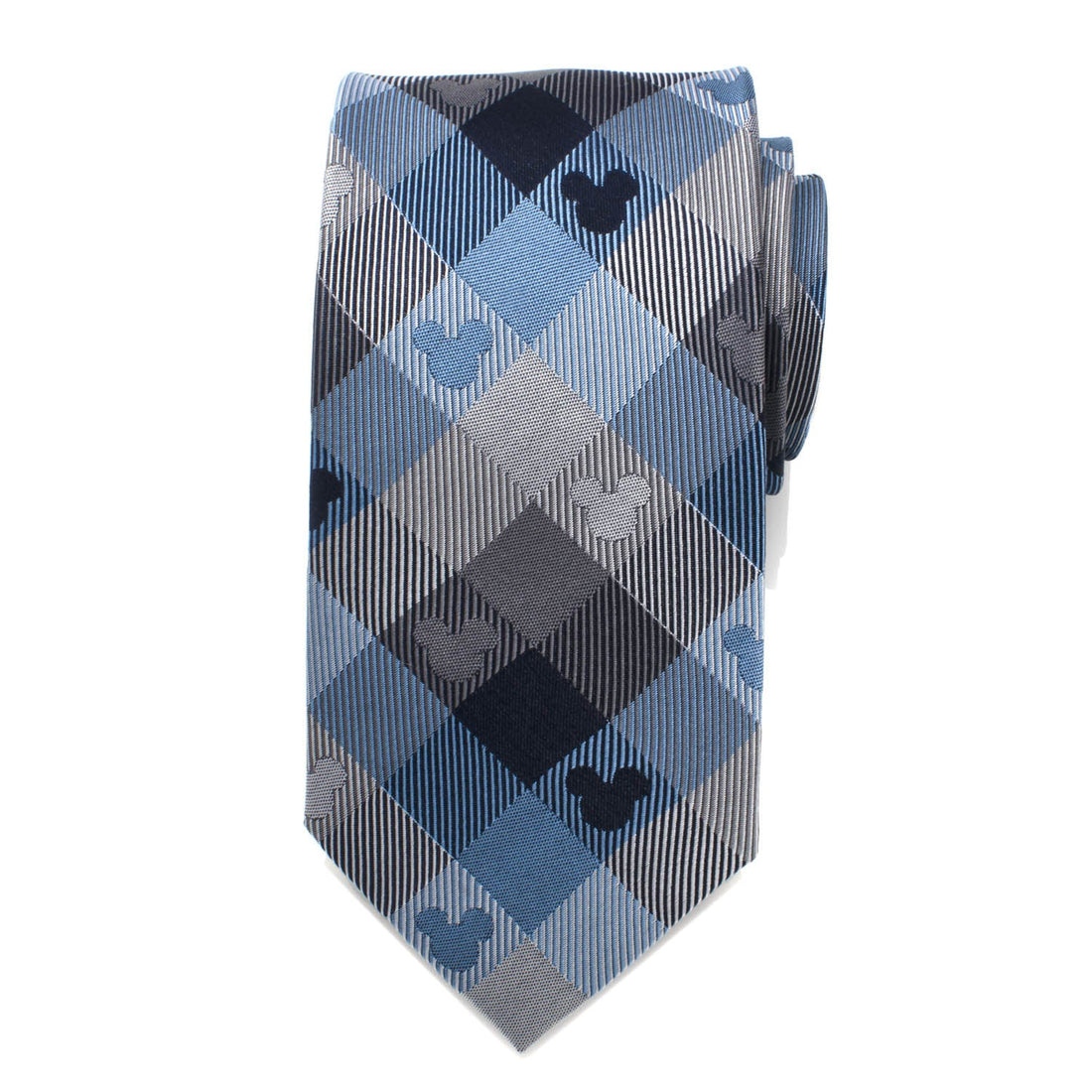 Disney Mickey Mouse Blue Plaid Men's Necktie - Image 3