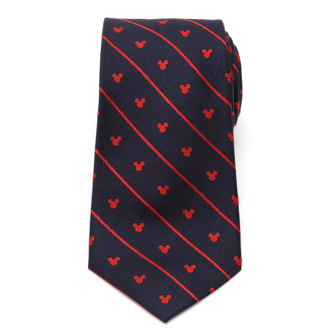 Disney Mickey Mouse Navy and Red Pinstripe Necktie - Image 3
