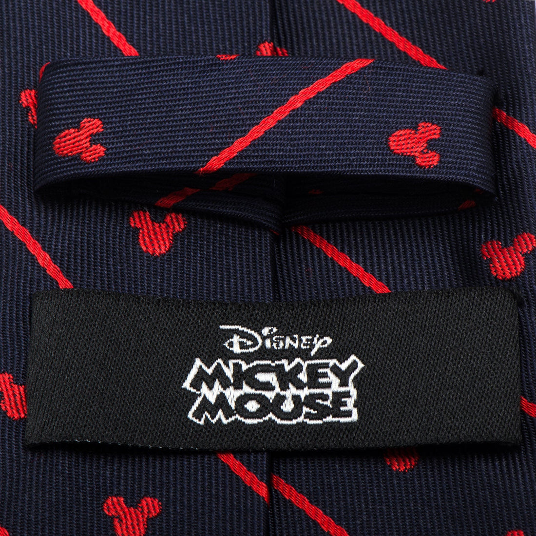 Disney Mickey Mouse Navy and Red Pinstripe Necktie - Image 4