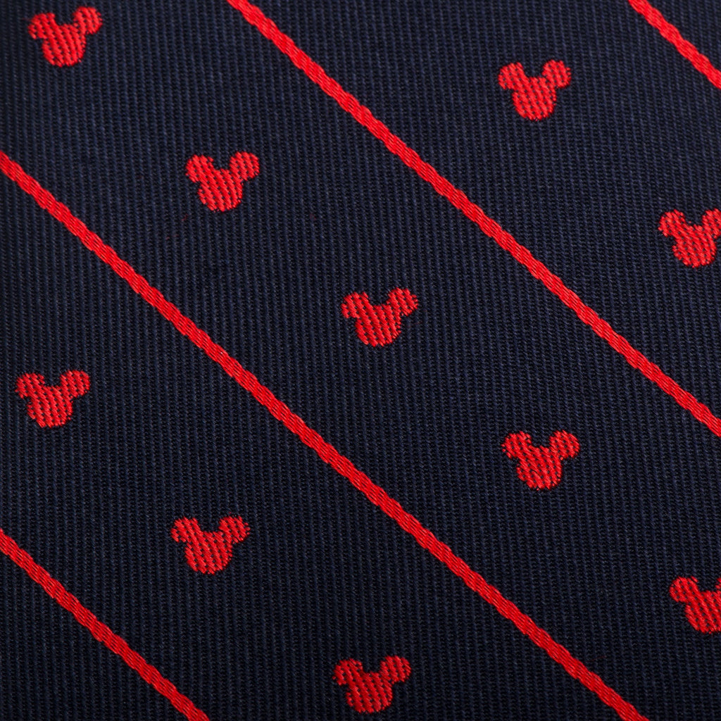 Disney Mickey Mouse Navy and Red Pinstripe Necktie - Image 5