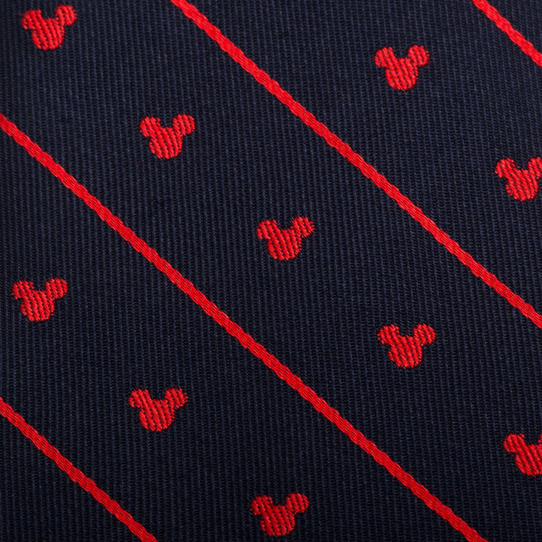 Disney Mickey Mouse Navy and Red Pinstripe Necktie - Image 5