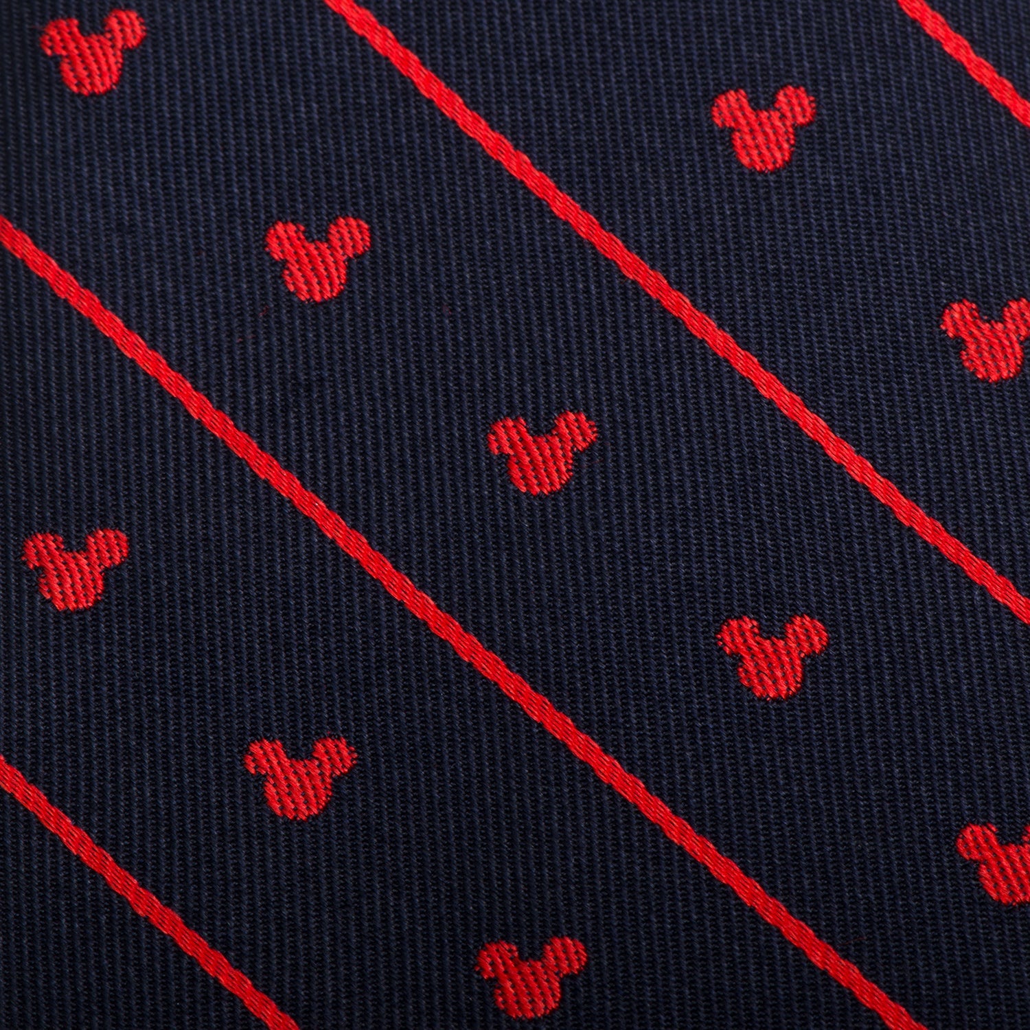 Disney Mickey Mouse Navy and Red Pinstripe Necktie - Image 5