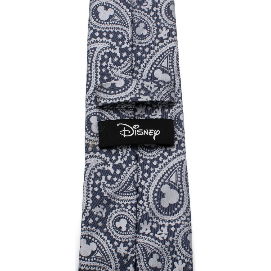 Disney Mickey Mouse Gray Paisley Silk Slim Necktie - Image 4